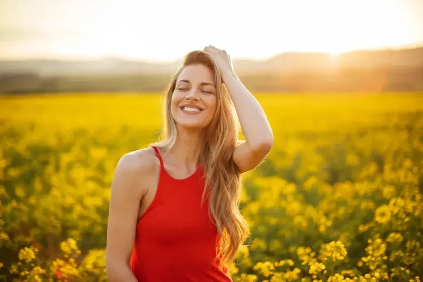 Woman enjoying improved confidence outdoors