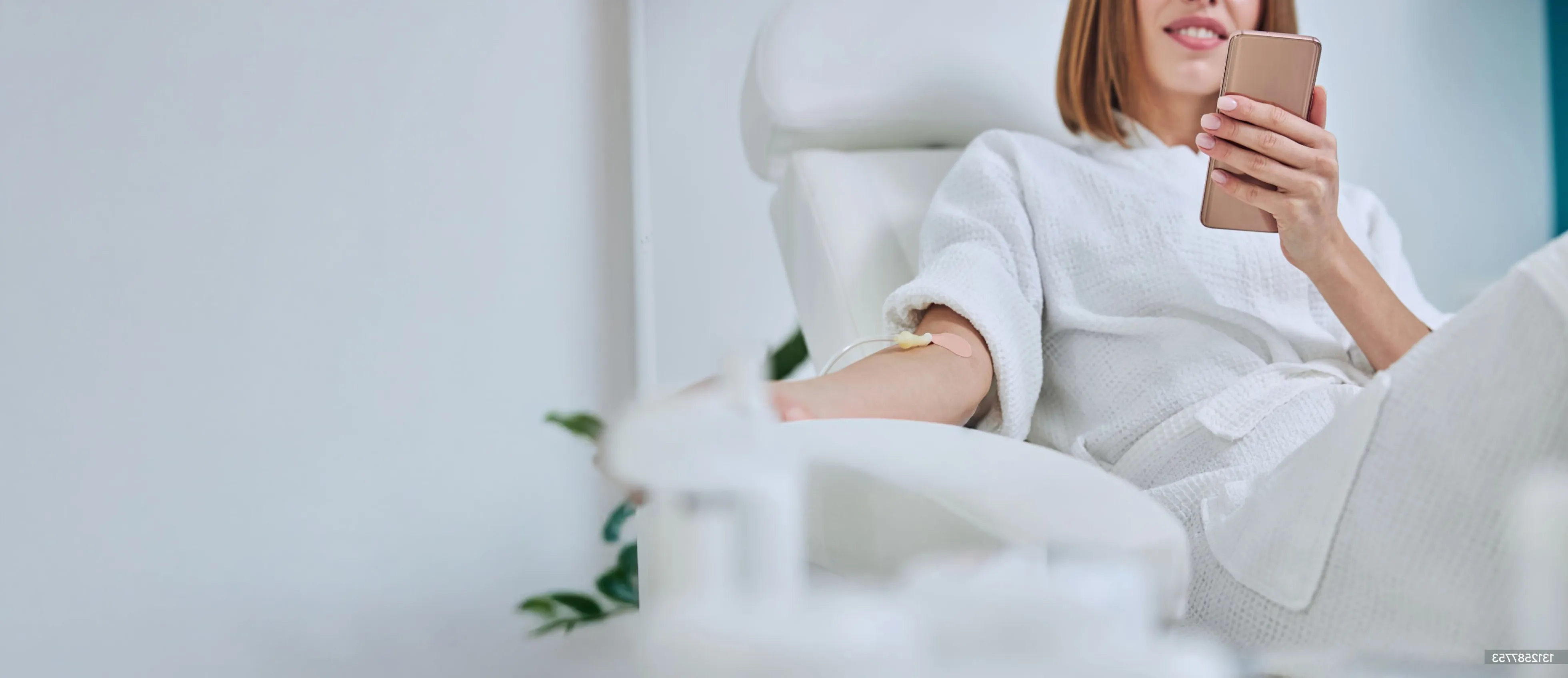 Woman relaxing with a phone